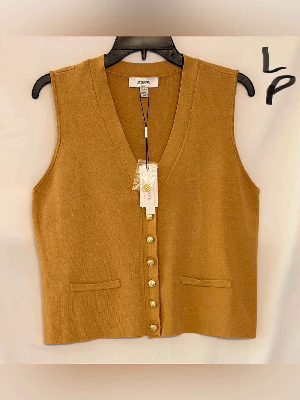 Jason Wu Tan/Camel Knit Button-Front Vest